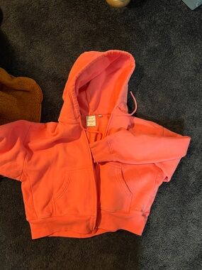 Aritzia Pink Zip-Up Hoodie